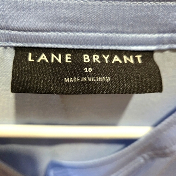 LANE BRYANT BABY BLUE SILK BLOUSE - Picture 3 of 4